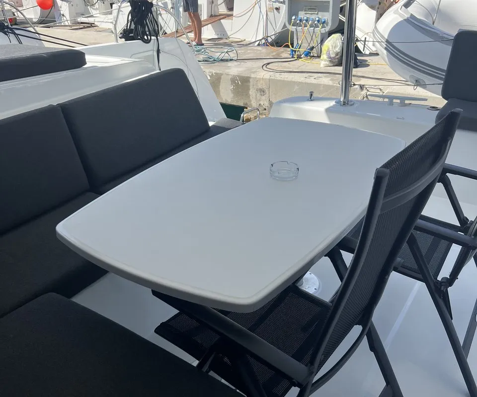 Deck of Top Light, a Lagoon 42 catamaran at Split, Croatia