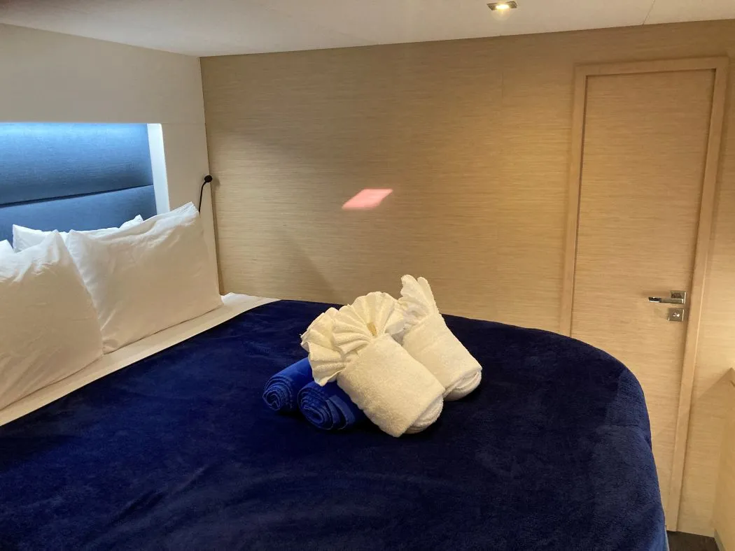Cabin on Aquaphoria, a Fountaine Pajot Tanna 47 Maestro catamaran at Charlotte Amalie, United States