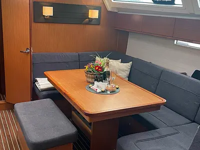 Salon of Athene, a Bavaria Cruiser 46 sailboat at Rogoznica, Croatia