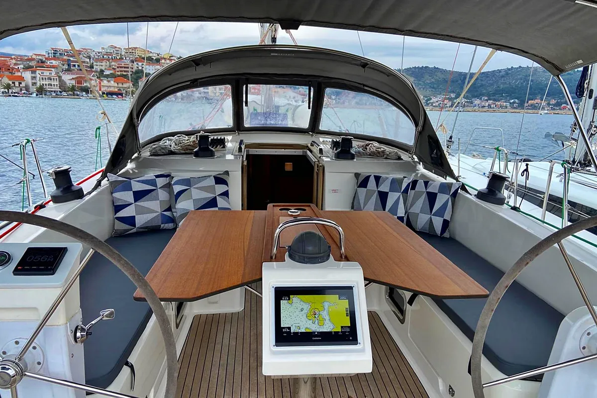 Athene, a Bavaria Cruiser 46 sailboat at Općina Rogoznica, Croatia