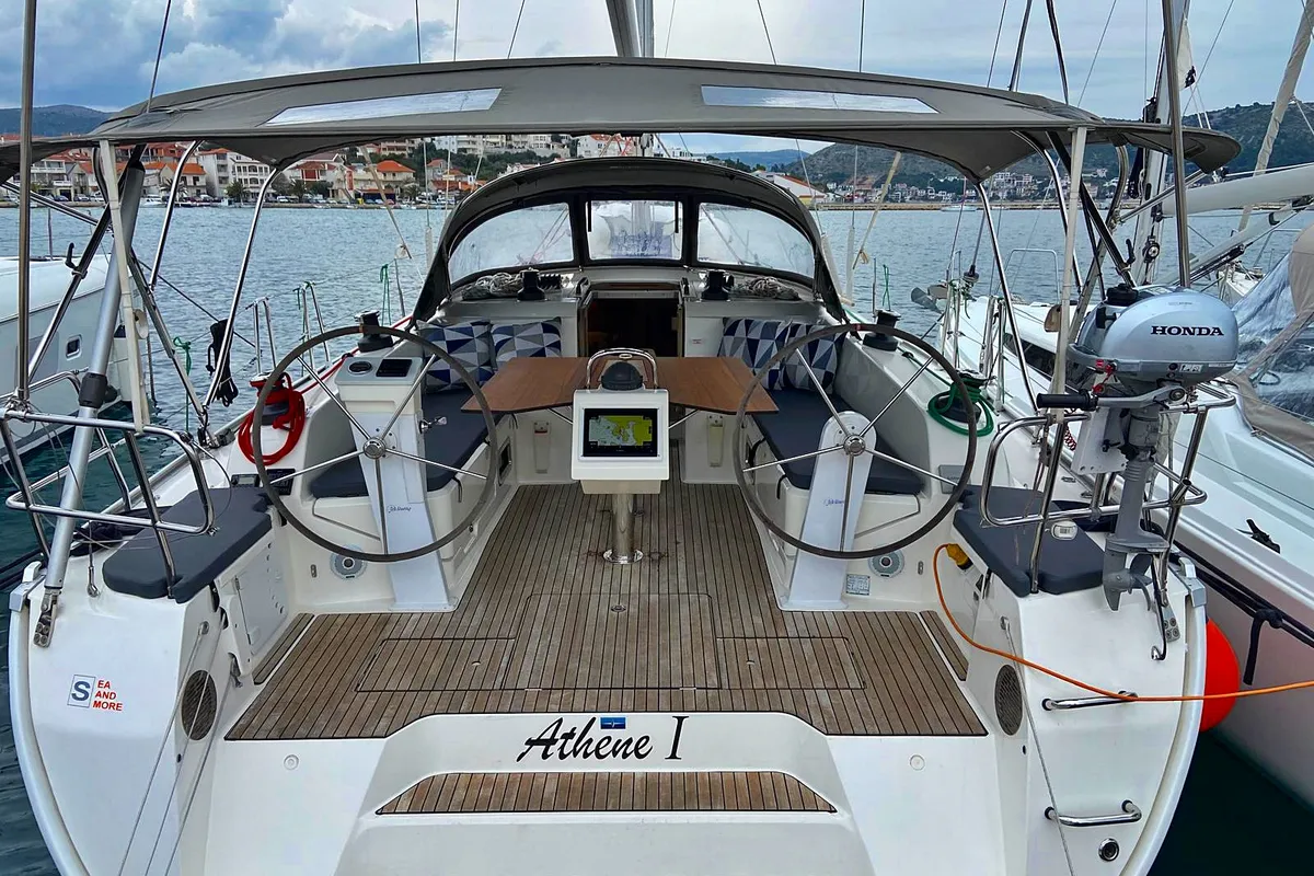 Athene, a Bavaria Cruiser 46 sailboat at Općina Rogoznica, Croatia