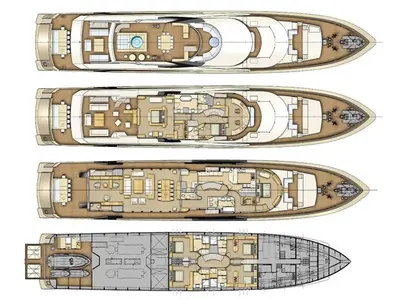 Floor plan of La Pellegrina 1, a Gulet Luxury Motor Yacht motor yacht at Athens, Greece