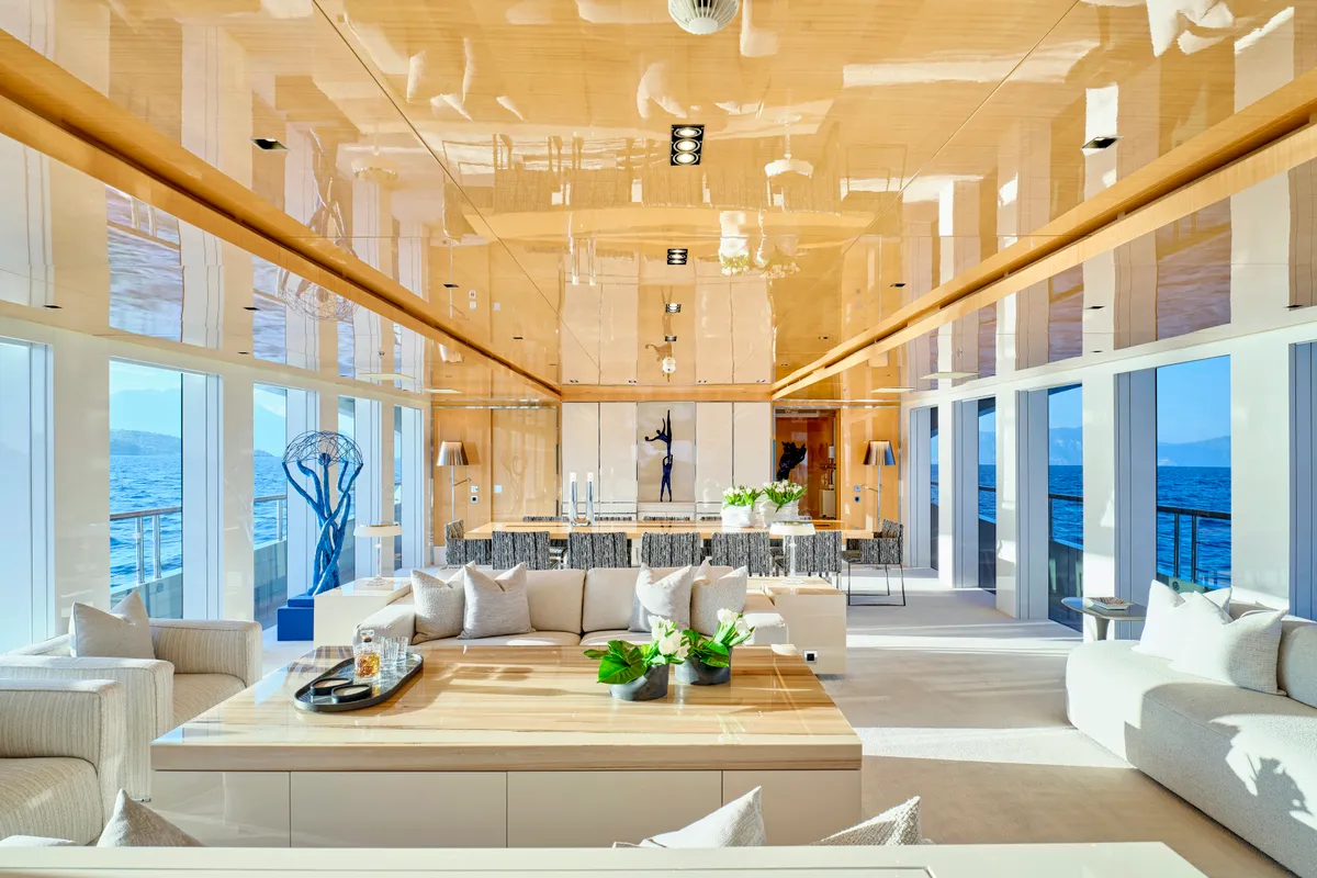 Salon of La Pellegrina 1, a Gulet Luxury Motor Yacht motor yacht at Athens, Greece