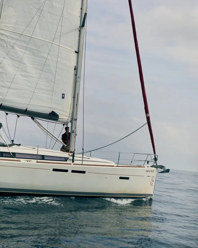 Exterior view of Sora, a Jeanneau Sun Odyssey 409 sailboat at Dénia, Spain