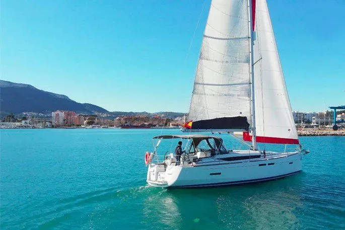 Exterior view of Sora, a Jeanneau Sun Odyssey 409 sailboat at Dénia, Spain