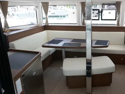 Salon of Coral Seas, a Lagoon 42 catamaran at Lavreotiki Municipal Unit, Greece