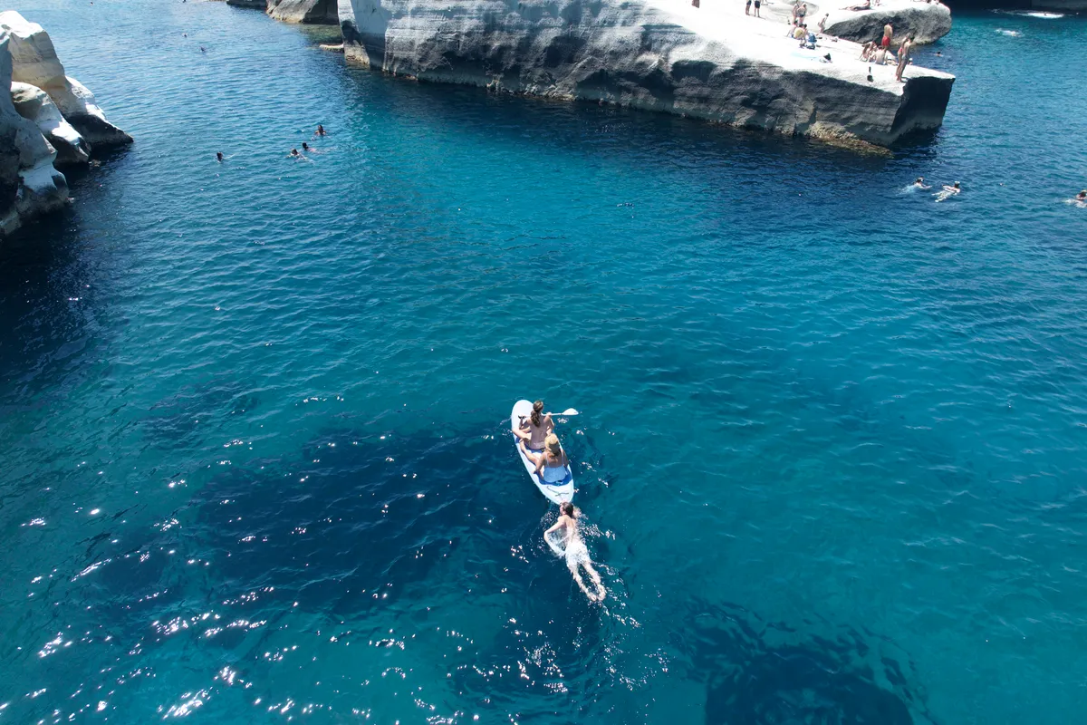 Arian, a Lagoon 46 catamaran at Parikia, Greece