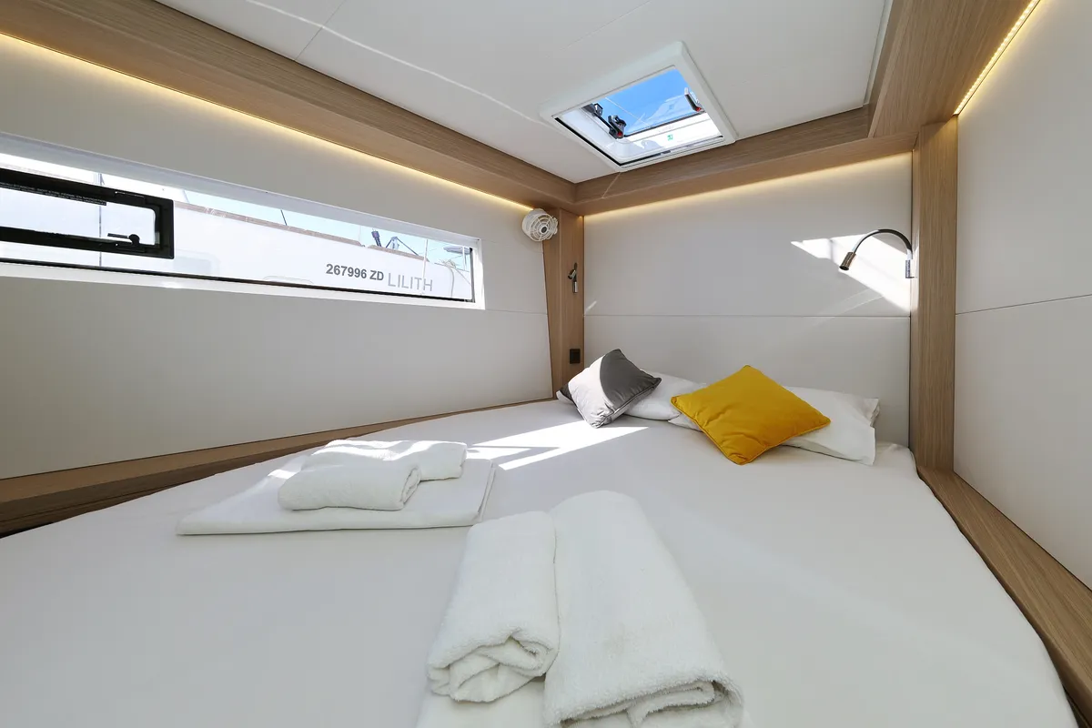 Cabin on APOLON, a Lagoon 51 catamaran at Sukošan, Croatia