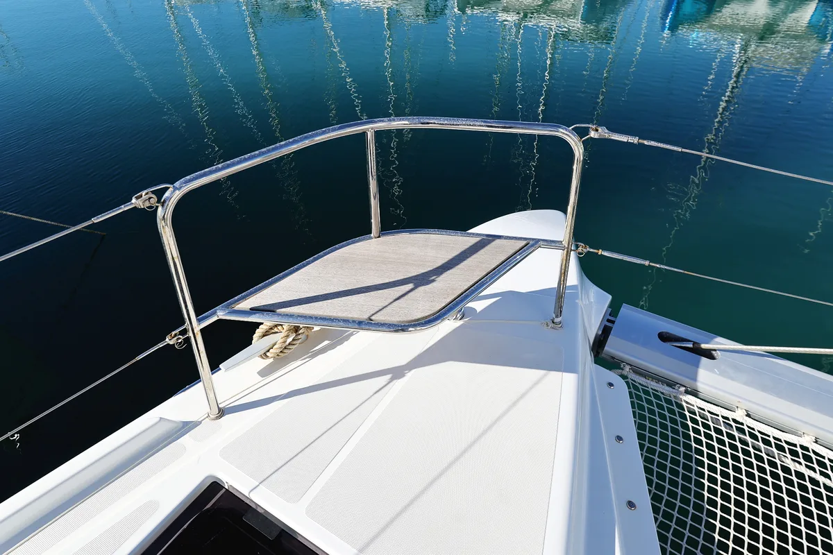 Deck of APOLON, a Lagoon 51 catamaran at Sukošan, Croatia