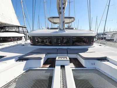 Deck of APOLON, a Lagoon 51 catamaran at Sukošan, Croatia