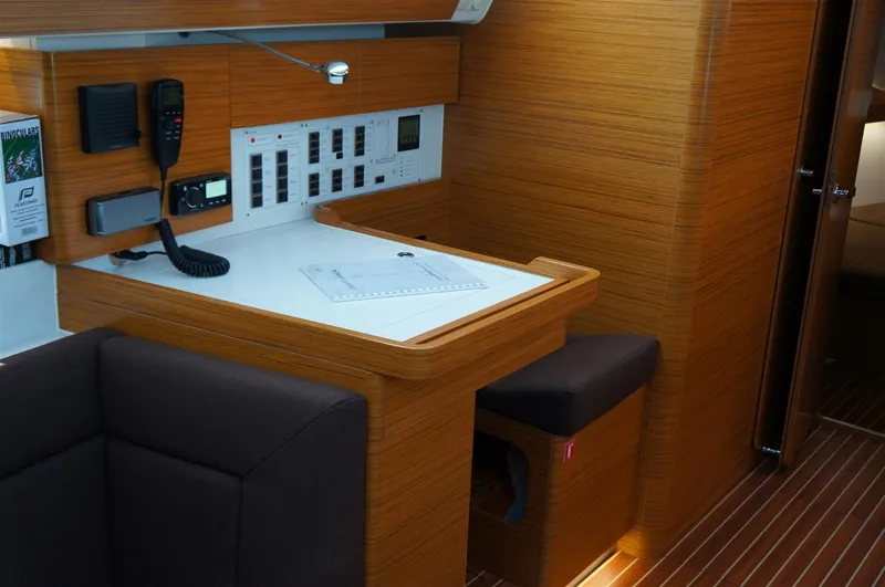 Salon of Alkistis, a Elan Impression 45 sailboat at Kontokali, Greece