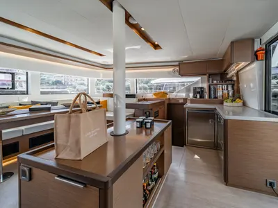 Galley of OZELO, a Lagoon 50 catamaran at Municipal Unit of Lefkada, Greece