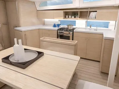 Galley of Beneteau Oceanis 46.1, a sailboat at Procida, Italy
