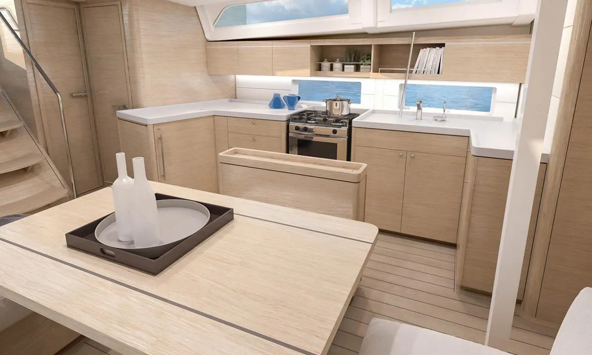 Galley of Beneteau Oceanis 46.1, a sailboat at Procida, Italy