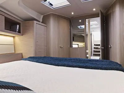 Cabin on Beneteau Oceanis 46.1, a sailboat at Procida, Italy