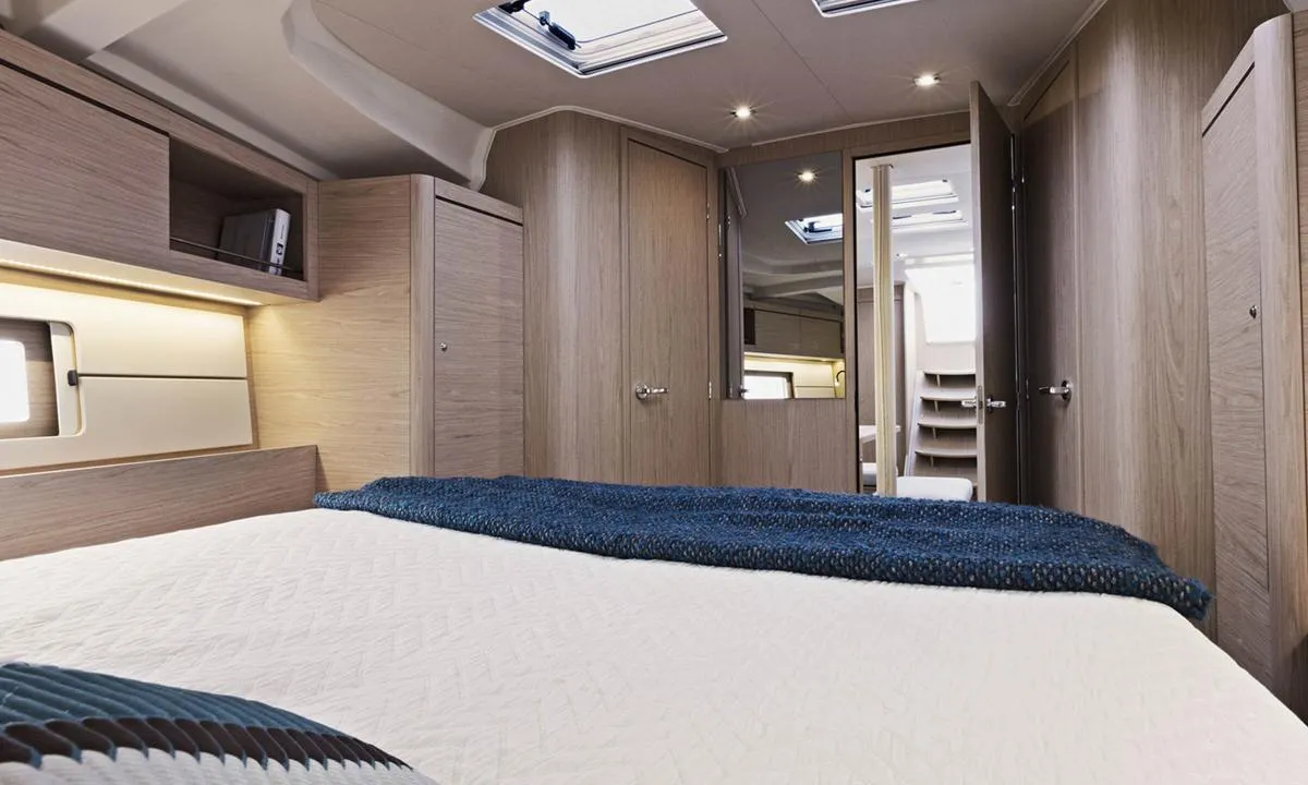 Cabin on Beneteau Oceanis 46.1, a sailboat at Procida, Italy