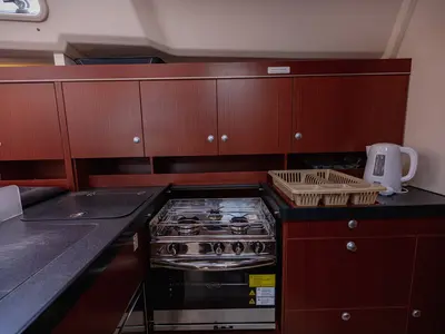 Galley of Diamond, a Hanse 455 sailboat at Seget Donji, Croatia