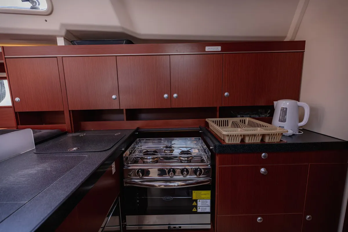 Galley of Diamond, a Hanse 455 sailboat at Seget Donji, Croatia