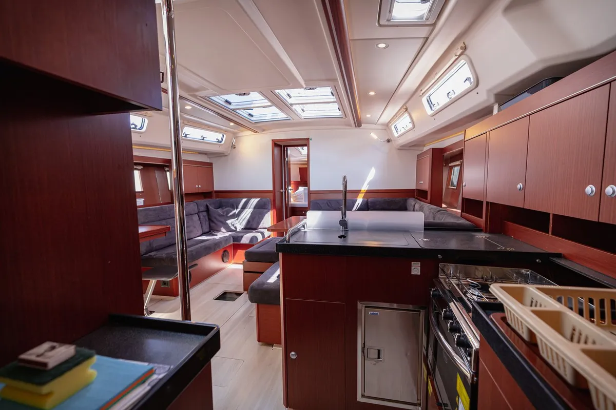 Salon of Diamond, a Hanse 455 sailboat at Seget Donji, Croatia