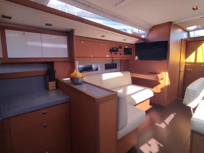 Galley of Rhamnus, a Dufour 530 sailboat at Olbia, Italy