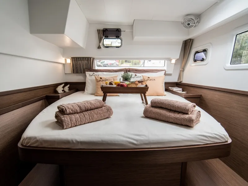 Cabin on Euphoria, a Lagoon 42 catamaran at Municipal Unit of Lefkada, Greece