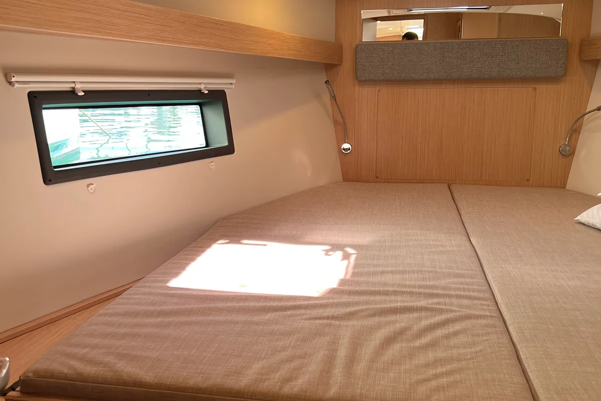 Cabin on Sofia, a Bavaria C42 sailboat at Kontokali, Greece