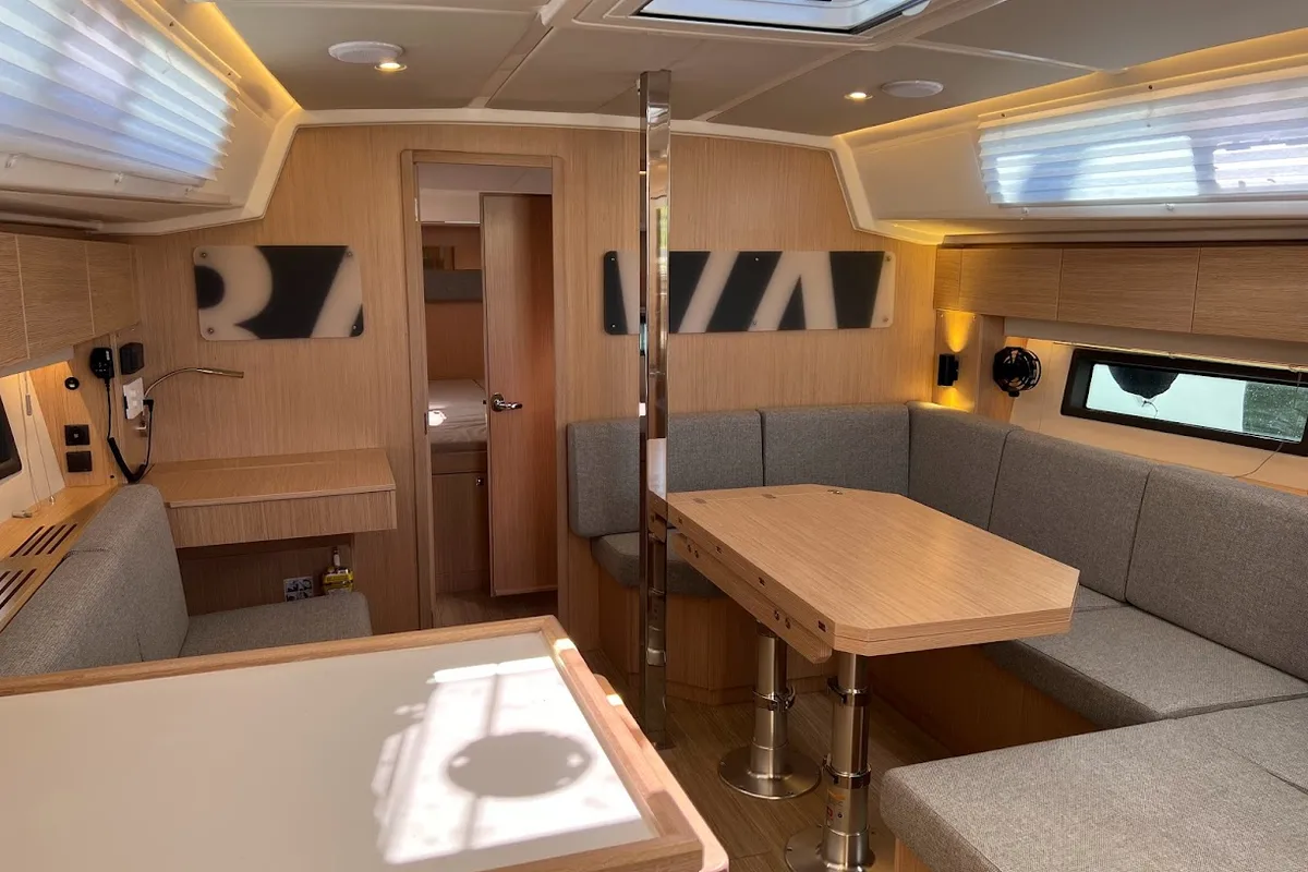 Salon of Sofia, a Bavaria C42 sailboat at Kontokali, Greece
