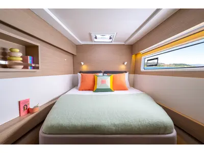 Cabin on Premium, a Lagoon 43 catamaran at Trapani, Italy