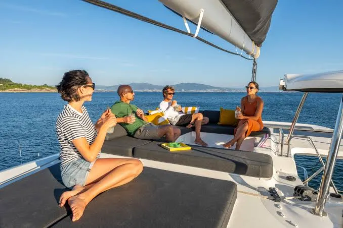 Deck of Premium, a Lagoon 43 catamaran at Trapani, Italy