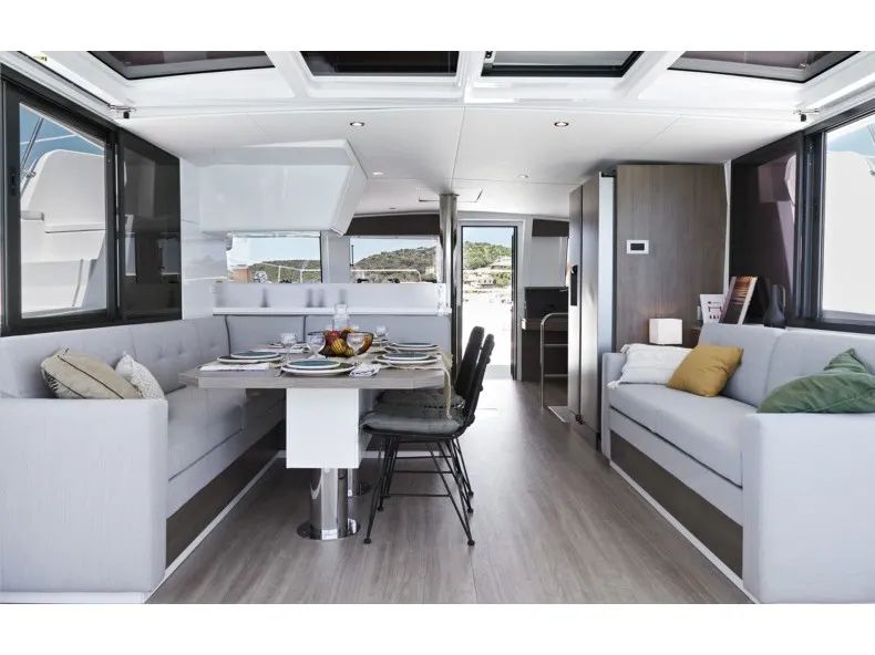 Salon of Nanann, a Bali 4.4 catamaran at Road Town, British Virgin Islands