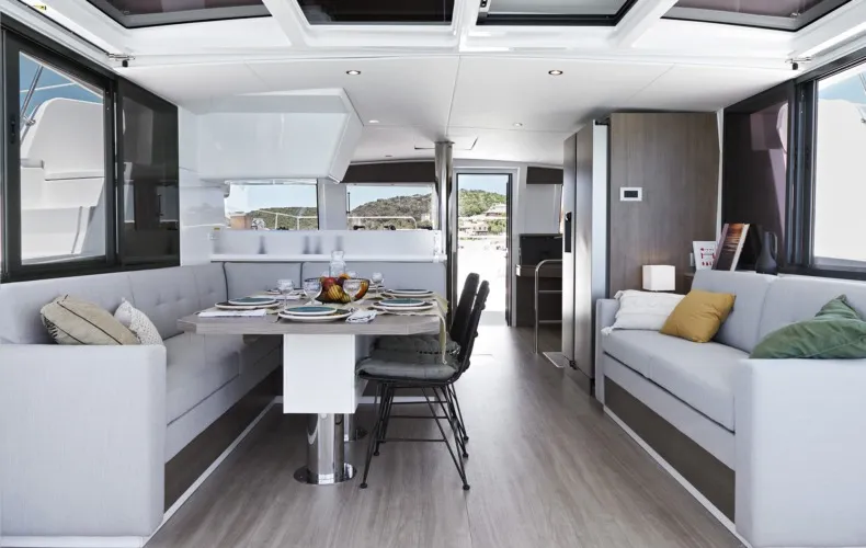 Salon of Nanann, a Bali 4.4 catamaran at Road Town, British Virgin Islands