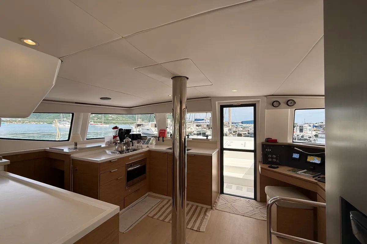 Galley of Nanann, a Bali 4.4 catamaran at Road Town, British Virgin Islands
