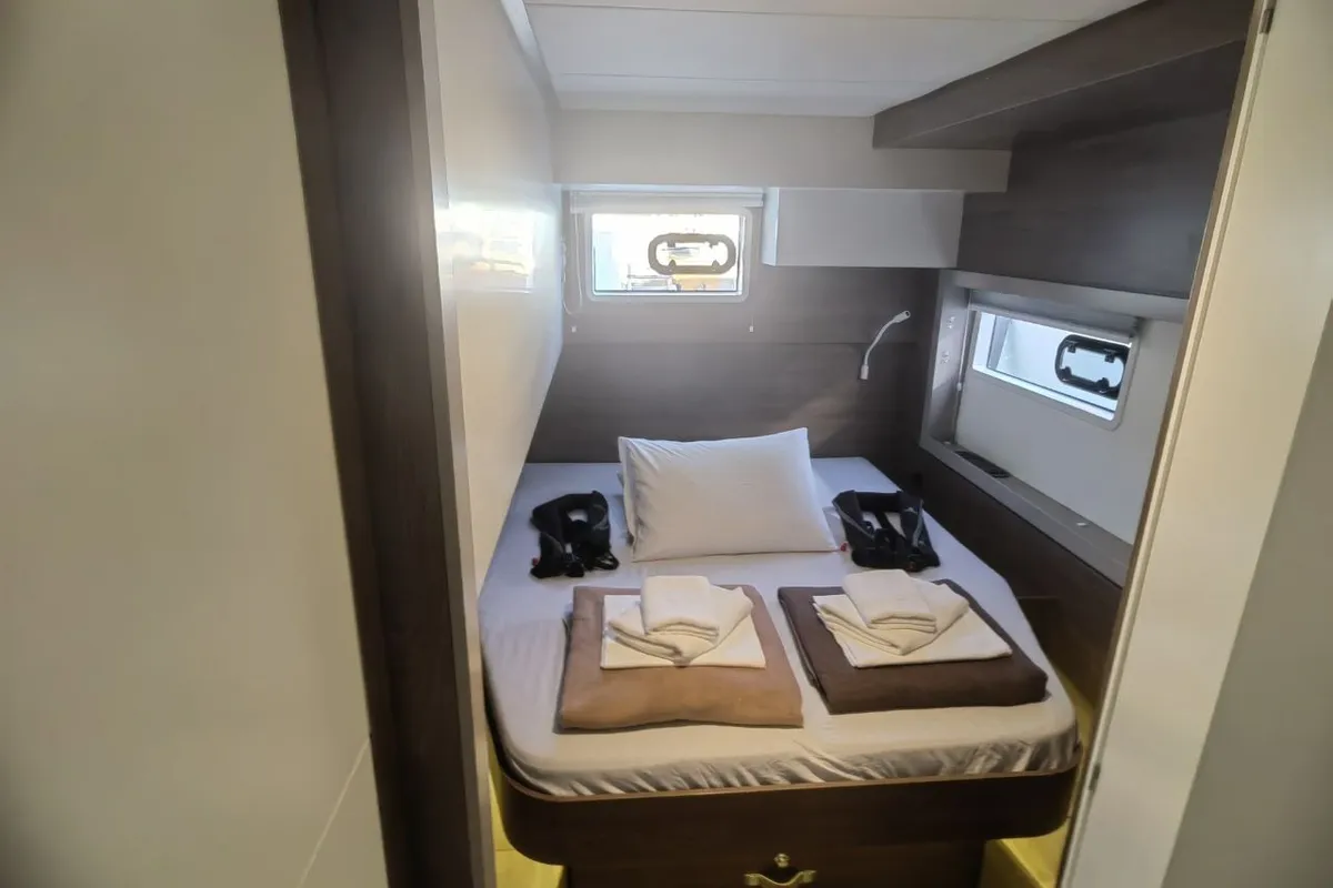 Cabin on Nanann, a Bali 4.4 catamaran at Road Town, British Virgin Islands