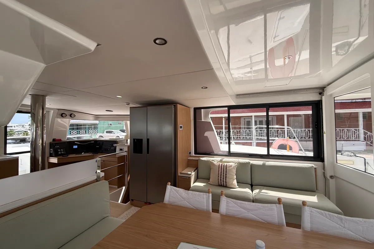 Salon of Nanann, a Bali 4.4 catamaran at Road Town, British Virgin Islands