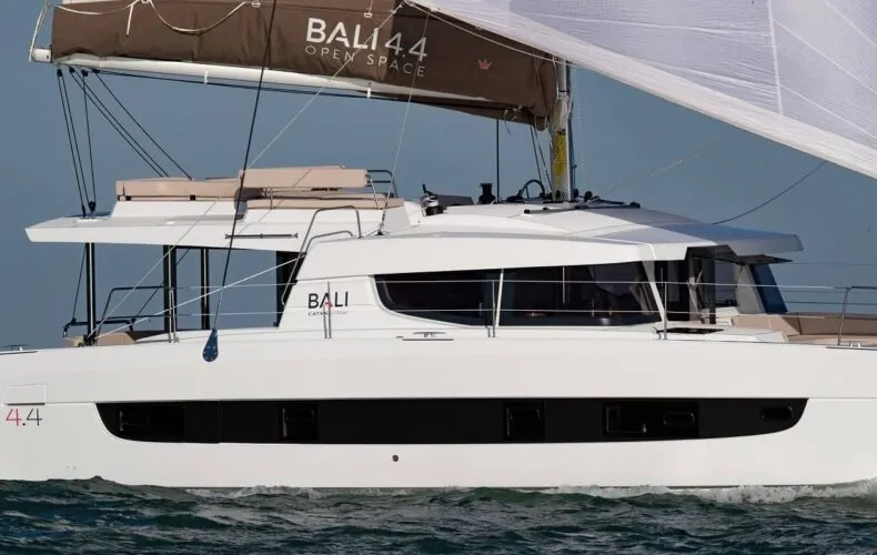 Exterior view of Nanann, a Bali 4.4 catamaran at Road Town, British Virgin Islands
