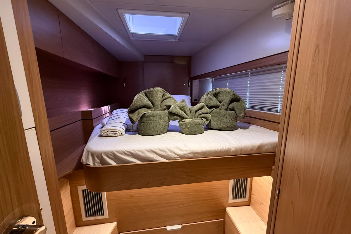 Cabin on Nanann, a Bali 4.4 catamaran at Road Town, British Virgin Islands