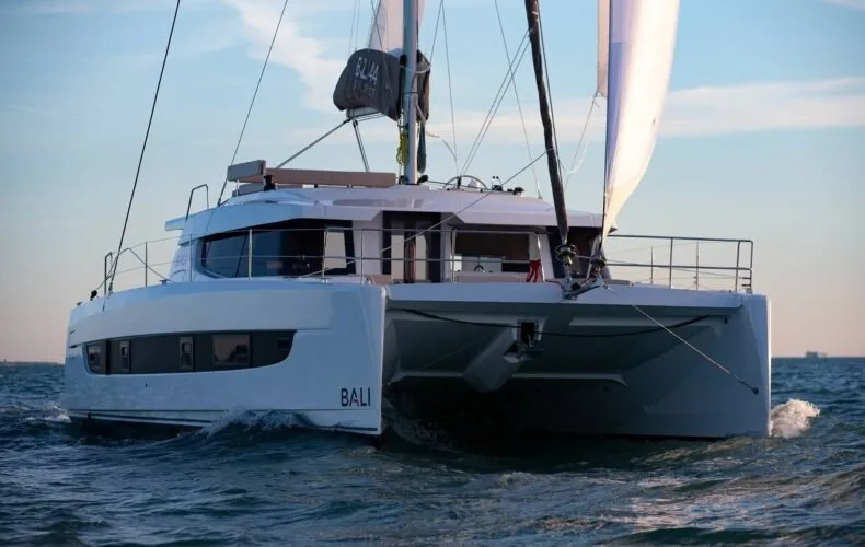Exterior view of Nanann, a Bali 4.4 catamaran at Road Town, British Virgin Islands