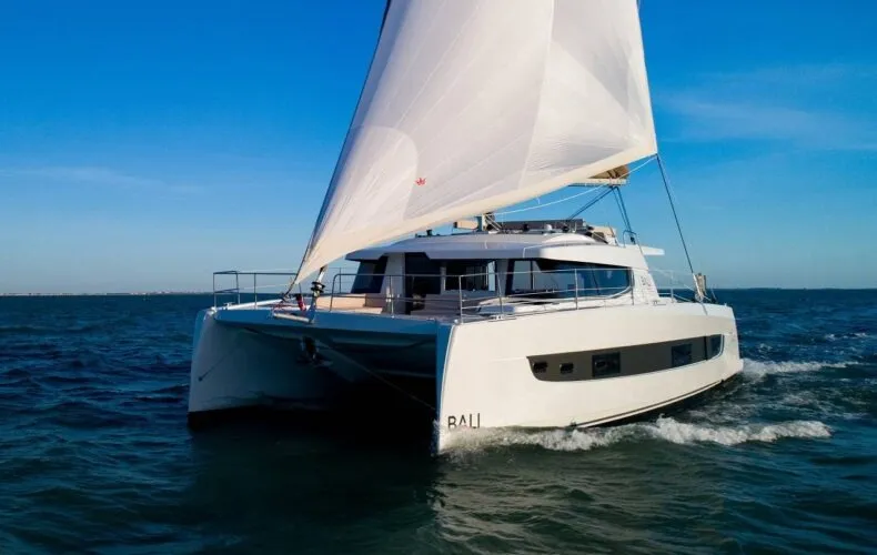 Exterior view of Nanann, a Bali 4.4 catamaran at Road Town, British Virgin Islands