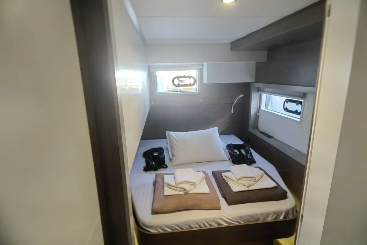 Cabin on Nanann, a Bali 4.4 catamaran at Road Town, British Virgin Islands
