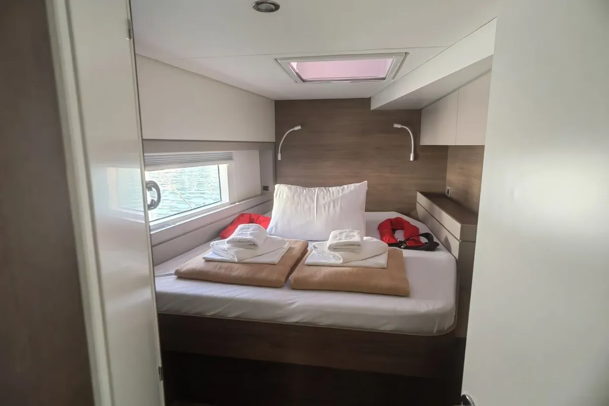 Cabin on Nanann, a Bali 4.4 catamaran at Road Town, British Virgin Islands