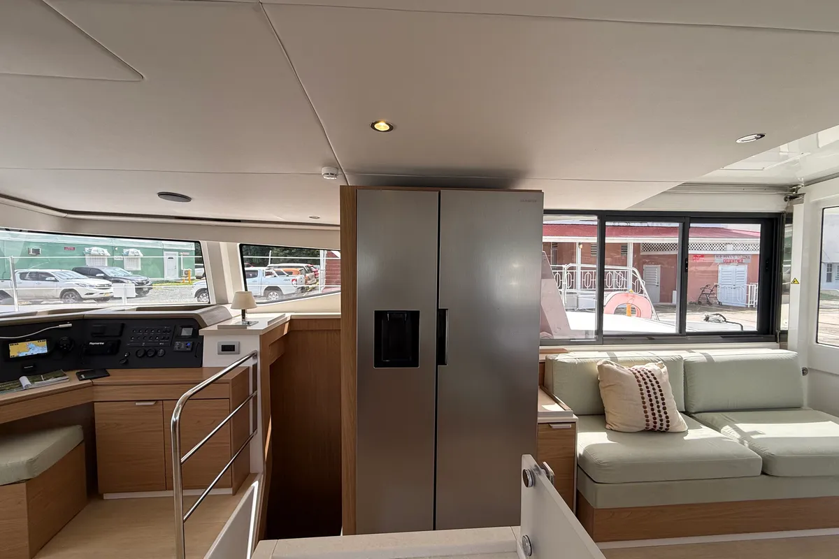 Salon of Nanann, a Bali 4.4 catamaran at Road Town, British Virgin Islands