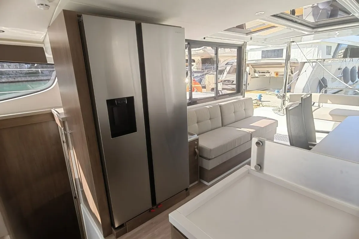 Salon of Nanann, a Bali 4.4 catamaran at Road Town, British Virgin Islands