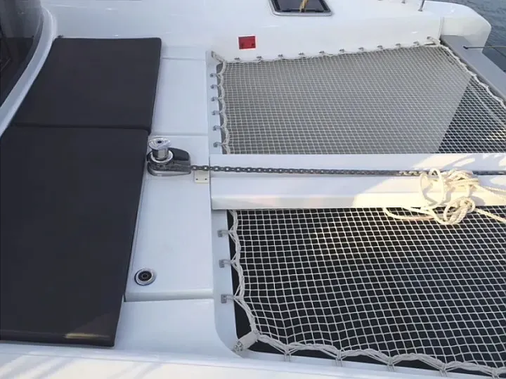 Deck of AF-LAG40AN, a Lagoon 40 catamaran at Athens, Greece