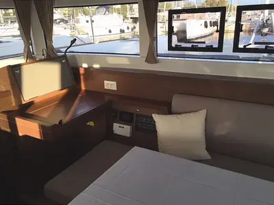 Salon of AF-LAG40AN, a Lagoon 40 catamaran at Athens, Greece