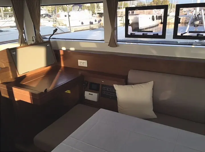 Salon of AF-LAG40AN, a Lagoon 40 catamaran at Athens, Greece