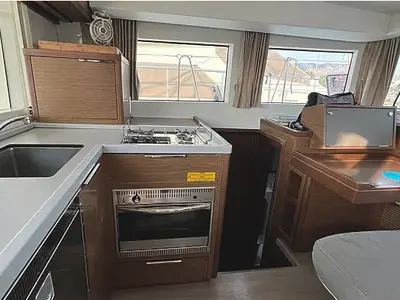 Galley of AF-LAG40AN, a Lagoon 40 catamaran at Athens, Greece