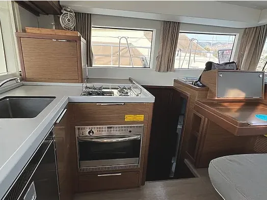 Galley of AF-LAG40AN, a Lagoon 40 catamaran at Athens, Greece