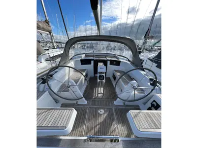 Cockpit of Seven, a Hanse 458 sailboat at Fisksätra, Sweden