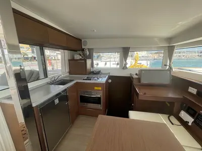 Salon of Nina, a Lagoon 40 catamaran at Volos Municipality, Greece