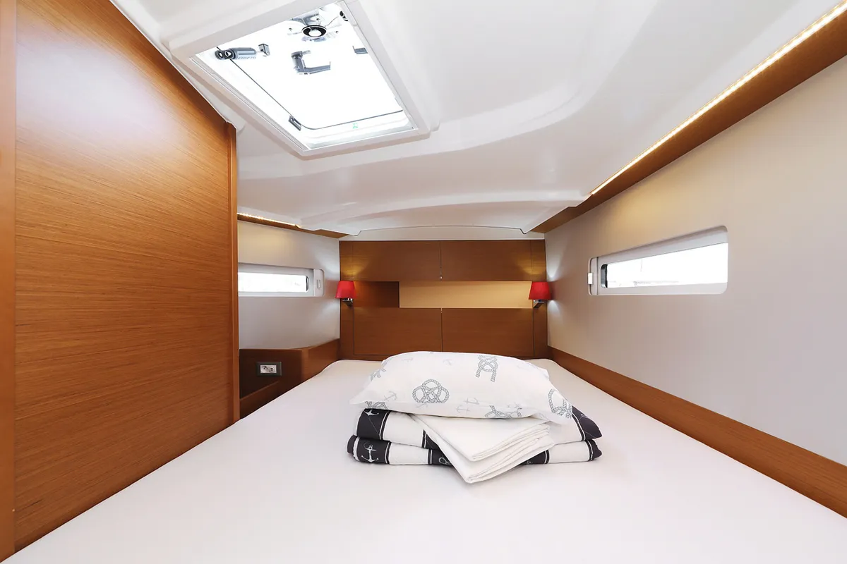 Cabin on Beauty, a Jeanneau Sun Odyssey 410 sailboat at Grad Biograd na Moru, Croatia